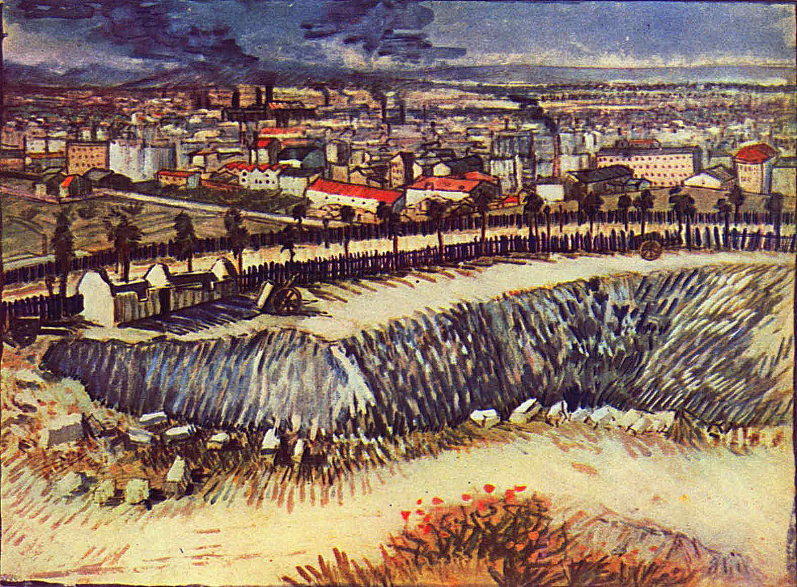 Картина Ван Гога Окрестности Парижа, недалеко от Монмартра 1887